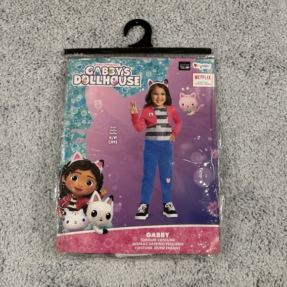 Toddler Gabbys Dollhouse Gabby Jumpsuit Headband Halloween Costume 2T - Picture 3 of 6